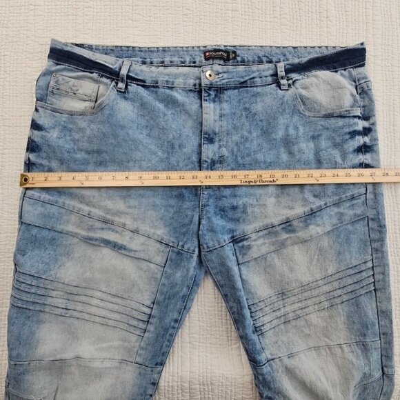 Southpole Jeans Men's 48 (50x33) Acid Wash Stretch Moto Distressed Y2K EUC - Picture 4 of 15